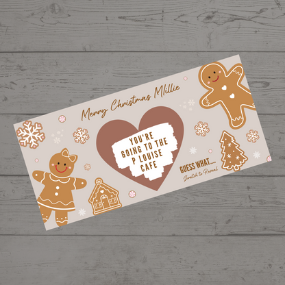 Gingerbread Surprise Christmas Ticket Print | Personalised Gingerbread Christmas Ticket | Christmas Scratch Reveal | Gift Idea