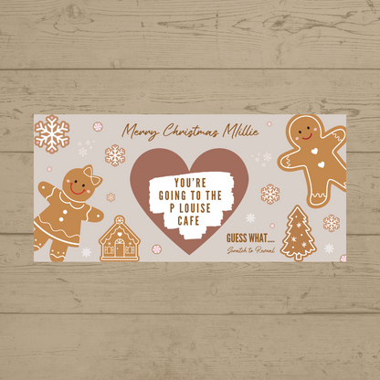 Gingerbread Surprise Christmas Ticket Print | Personalised Gingerbread Christmas Ticket | Christmas Scratch Reveal | Gift Idea