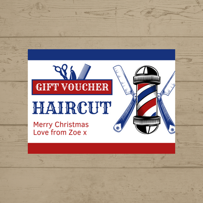 Christmas, Birthday Barber Gift Idea | Barber Haircut Voucher | A6 Print | Gift Idea