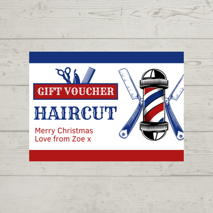 Christmas, Birthday Barber Gift Idea | Barber Haircut Voucher | A6 Print | Gift Idea