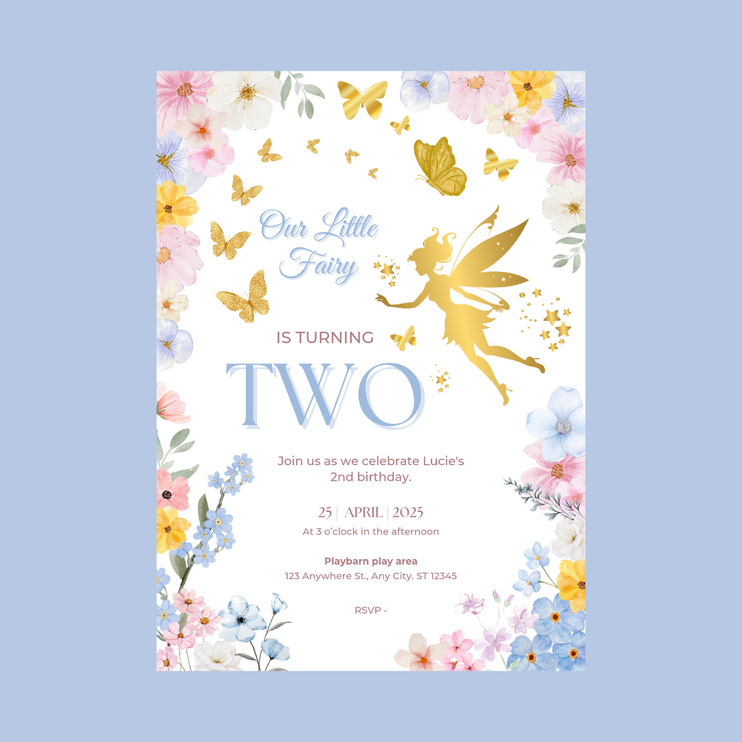 Fairy Party Invitations | A6 Invites | Fairy Theme Invitations | Party Invitations