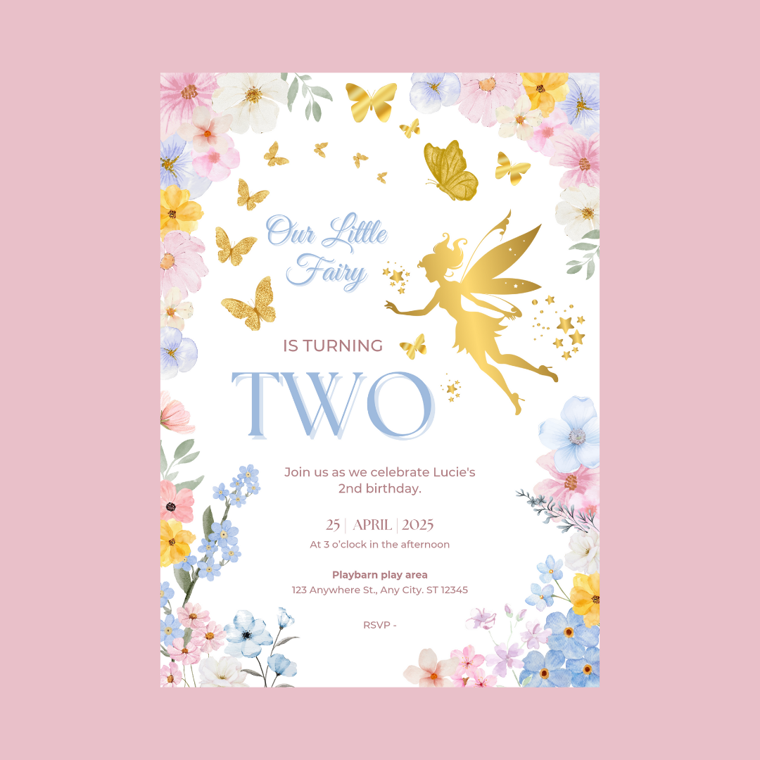 Fairy Party Invitations | A6 Invites | Fairy Theme Invitations | Party Invitations