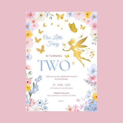 Fairy Party Invitations | A6 Invites | Fairy Theme Invitations | Party Invitations