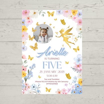 Fairy Photo Party Invitations | A6 Invites | Fairy Theme Invitations | Party Invitations