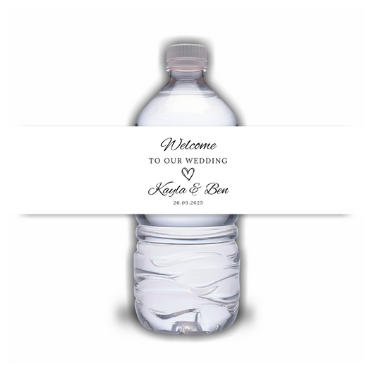 White Wedding Water Bottle Labels | Wedding Stickers | Wedding Water Bottle Labels