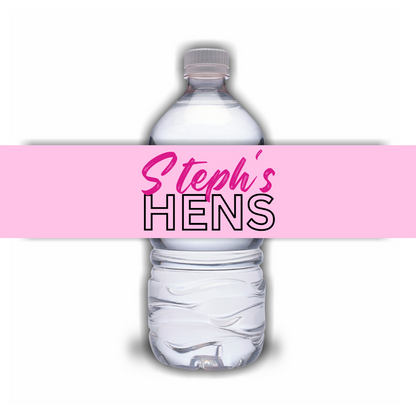 Pink Hen Party Water Bottle Labels | Hen Do Stickers | Hen Party Water Labels