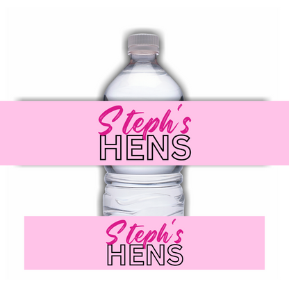 Pink Hen Party Water Bottle Labels | Hen Do Stickers | Hen Party Water Labels