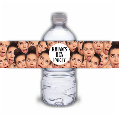 Photo, Face Design | Water Bottle Labels | Hen Party, Birthday Party