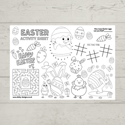 A4 Colouring Activity Sheets | Personalised Easter Activity Sheets | Easter Placemats