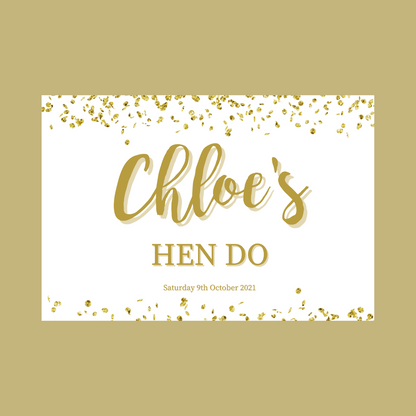 Rectangle Stickers | Gold & White Glitter Effect Party Stickers | Birthday, Baby Shower, Christening, Wedding, Engagement, Hen Party Stickers | Party Bag Stickers