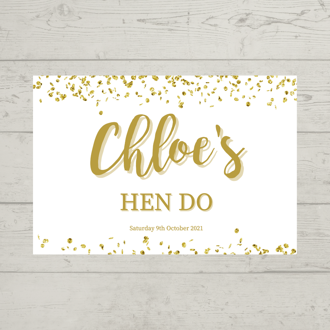 Rectangle Stickers | Gold & White Glitter Effect Party Stickers | Birthday, Baby Shower, Christening, Wedding, Engagement, Hen Party Stickers | Party Bag Stickers