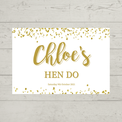 Rectangle Stickers | Gold & White Glitter Effect Party Stickers | Birthday, Baby Shower, Christening, Wedding, Engagement, Hen Party Stickers | Party Bag Stickers