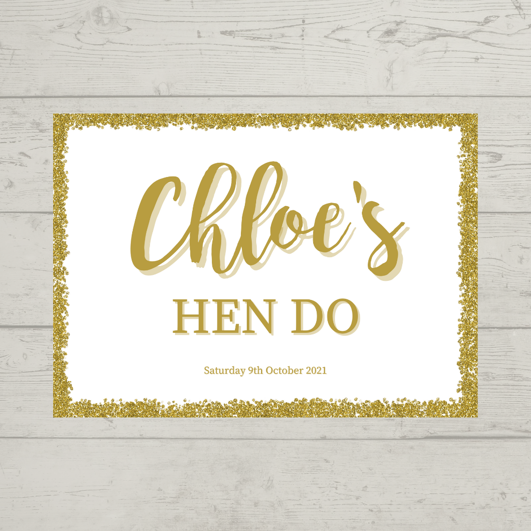Rectangle Stickers | Gold & White Glitter Effect Party Stickers | Birthday, Baby Shower, Christening, Wedding, Engagement, Hen Party Stickers | Party Bag Stickers