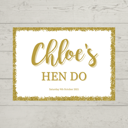 Rectangle Stickers | Gold & White Glitter Effect Party Stickers | Birthday, Baby Shower, Christening, Wedding, Engagement, Hen Party Stickers | Party Bag Stickers