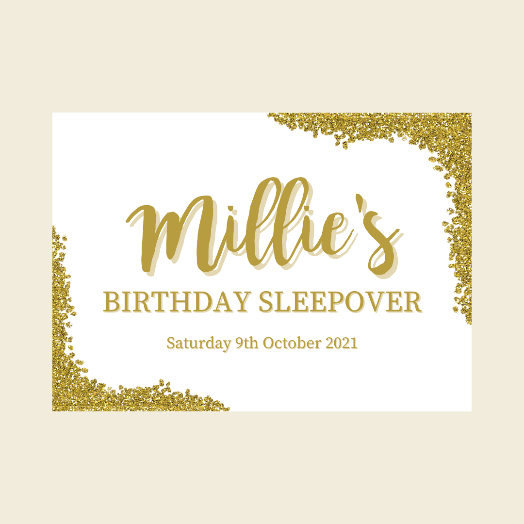 Rectangle Stickers | Gold & White Glitter Effect Party Stickers | Birthday, Baby Shower, Christening, Wedding, Engagement, Hen Party Stickers | Party Bag Stickers