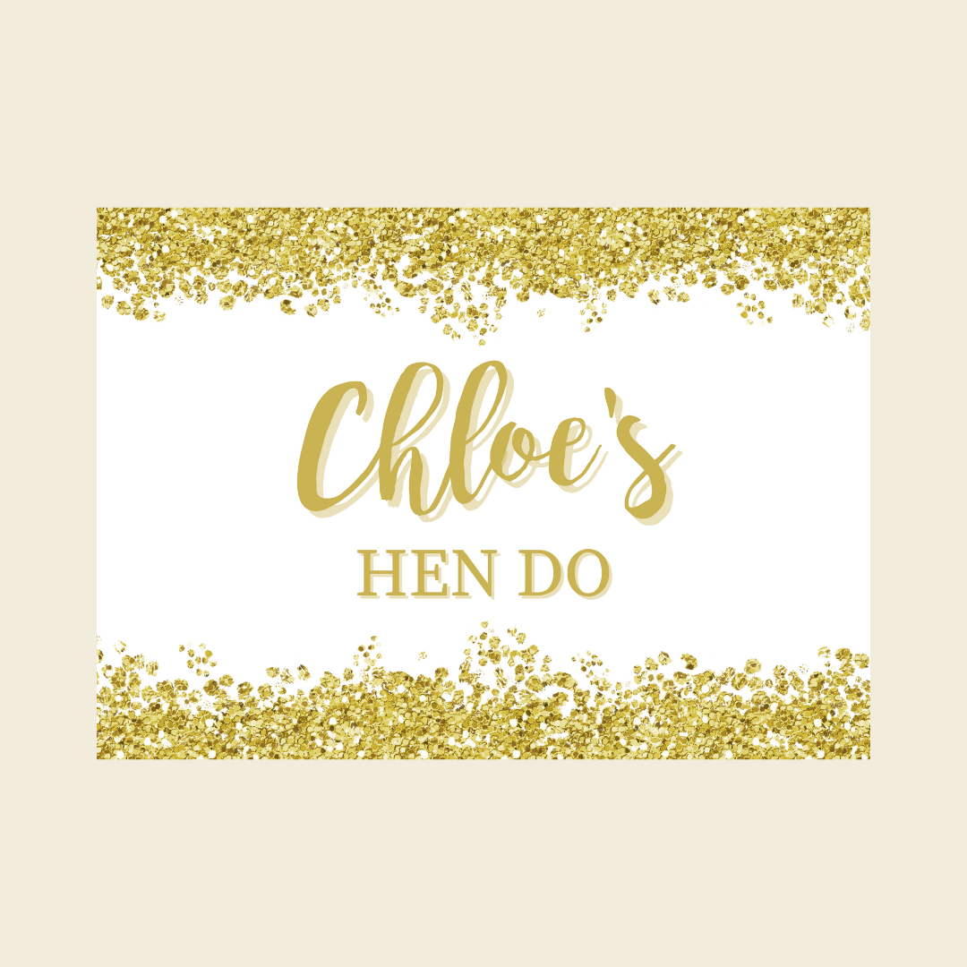 Rectangle Stickers | Gold & White Glitter Effect Party Stickers | Birthday, Baby Shower, Christening, Wedding, Engagement, Hen Party Stickers | Party Bag Stickers