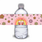 Juice Bottle Labels | Flower Power Label Stickers | Water Bottle Stickers | Flower Power Party | Party Stickers | Design 1