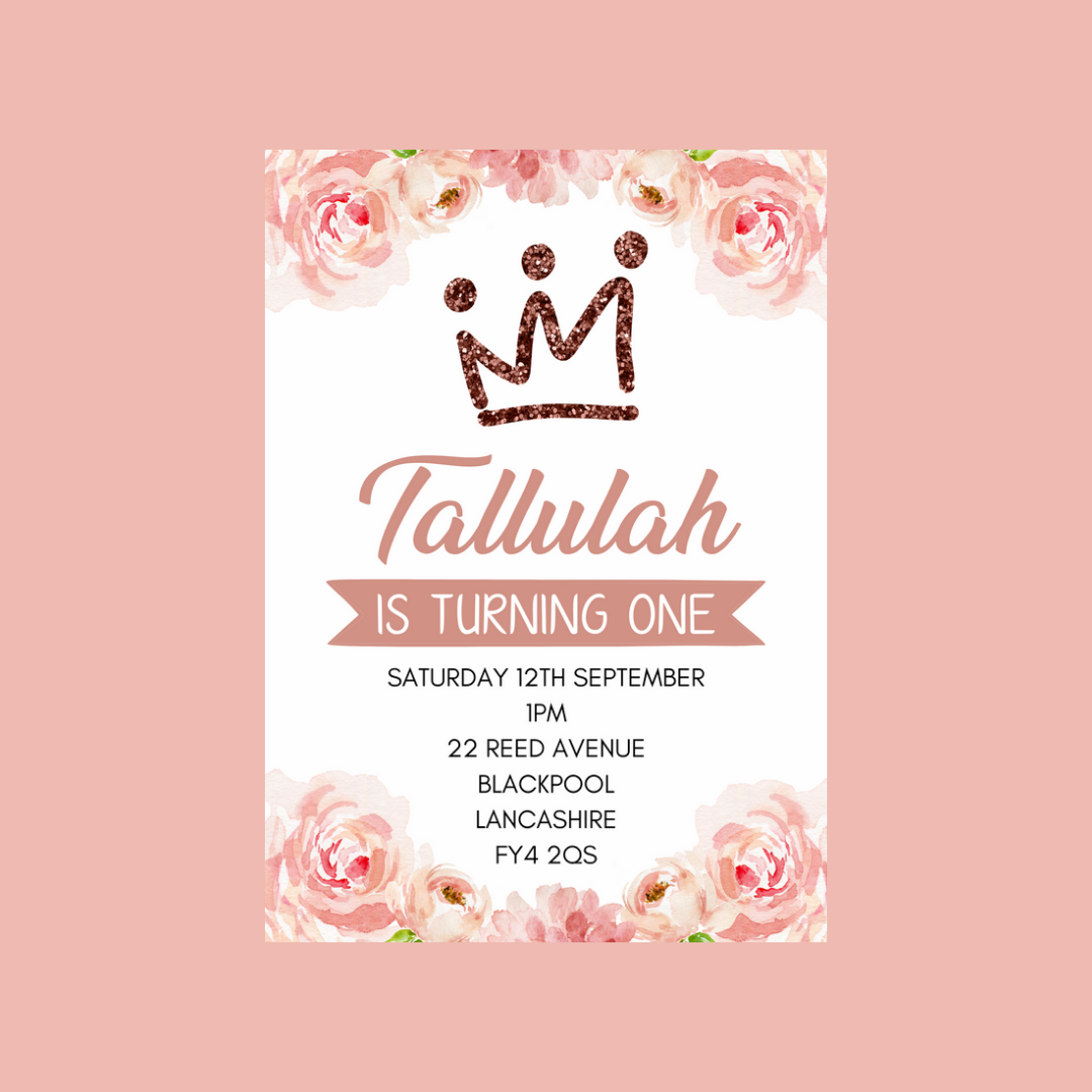 Floral Theme Birthday Party Invitations | A6 Invites | Floral Theme Invitations | Party Invitations