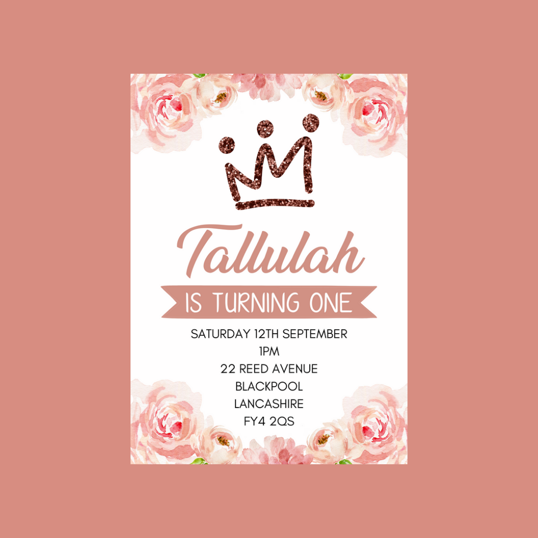 Floral Theme Birthday Party Invitations | A6 Invites | Floral Theme Invitations | Party Invitations