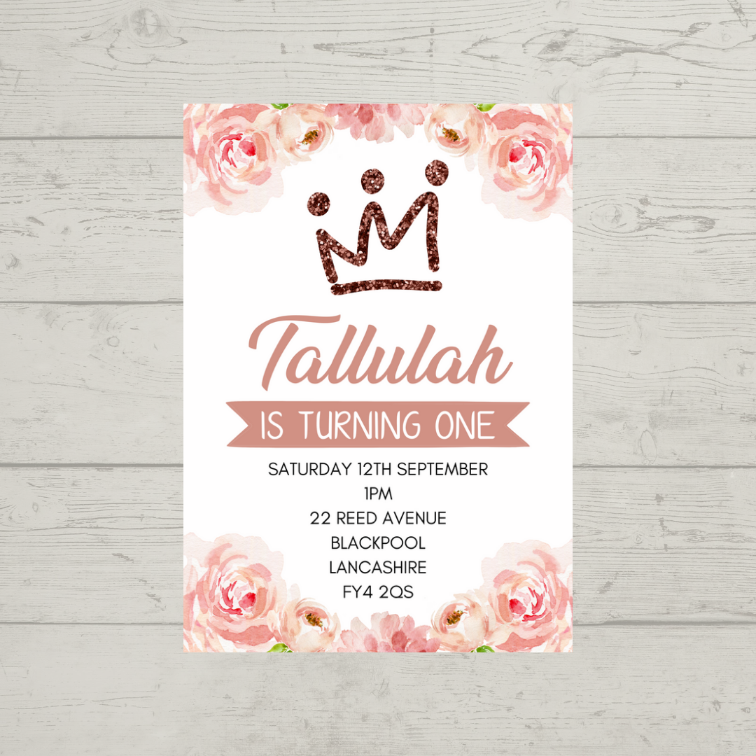 Floral Theme Birthday Party Invitations | A6 Invites | Floral Theme Invitations | Party Invitations