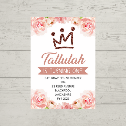Floral Theme Birthday Party Invitations | A6 Invites | Floral Theme Invitations | Party Invitations