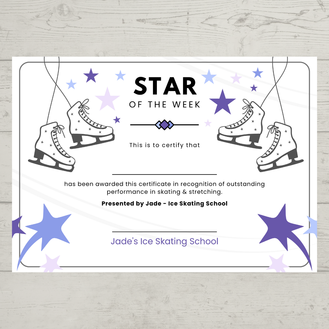 A4 Certificate | Ice Skating Certificates | Business Supplies | Design 1
