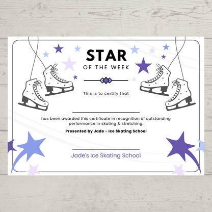 A4 Certificate | Ice Skating Certificates | Business Supplies | Design 1