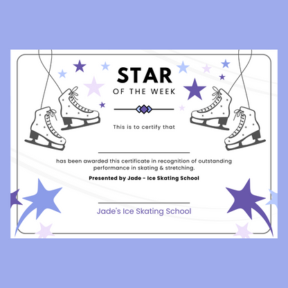 A4 Certificate | Ice Skating Certificates | Business Supplies | Design 1