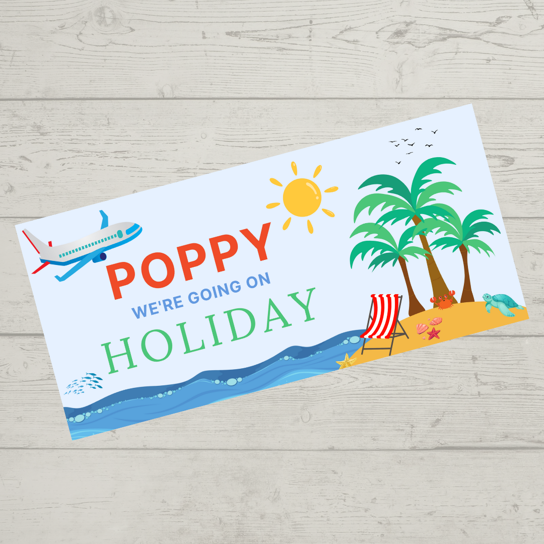 Holiday Surprise Ticket Print | Personalised Destination Ticket | Gift Idea