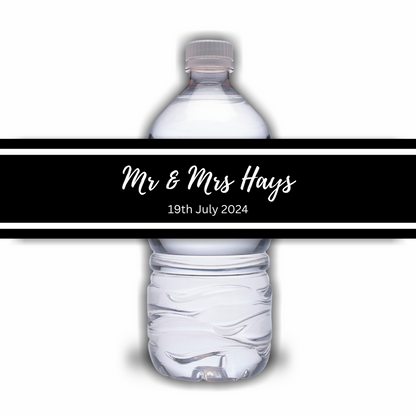 Black White Design | Water Bottle Labels | Wedding - Engagement Water Labels