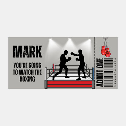 Surprise Ticket Print | Personalised Boxing Ticket Pass Voucher Membership | Gift Idea