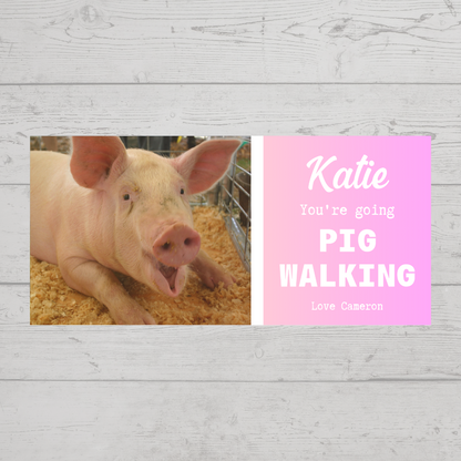 Surprise Ticket Print | Personalised Pig Walking Ticket Pass Voucher Membership | Gift Idea