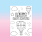 A6 Colouring Sheets | Personalised Baby Shower Hot Air Balloon Colouring Sheets | Party Favours