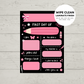 Children's Pink Print | First Day Of School Photo Prop | Laminated Keepsake