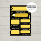 Children's Yellow Print | First Day Of School Photo Prop | Laminated Keepsake