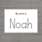 Children's Laminated Name Tracing Worksheet | Learning to Write Name | Practice Sheet | Dry Erase, School Activity
