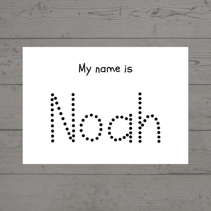 Children's Laminated Name Tracing Worksheet | Learning to Write Name | Practice Sheet | Dry Erase, School Activity