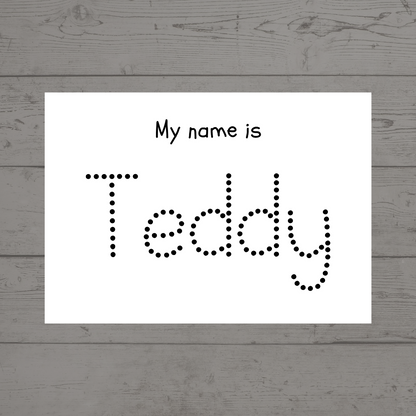 Children's Laminated Name Tracing Worksheet | Learning to Write Name | Practice Sheet | Dry Erase, School Activity