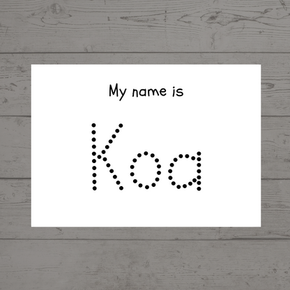 Children's Laminated Name Tracing Worksheet | Learning to Write Name | Practice Sheet | Dry Erase, School Activity
