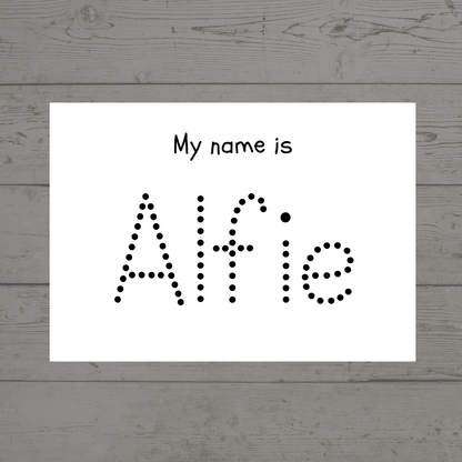 Children's Laminated Name Tracing Worksheet | Learning to Write Name | Practice Sheet | Dry Erase, School Activity