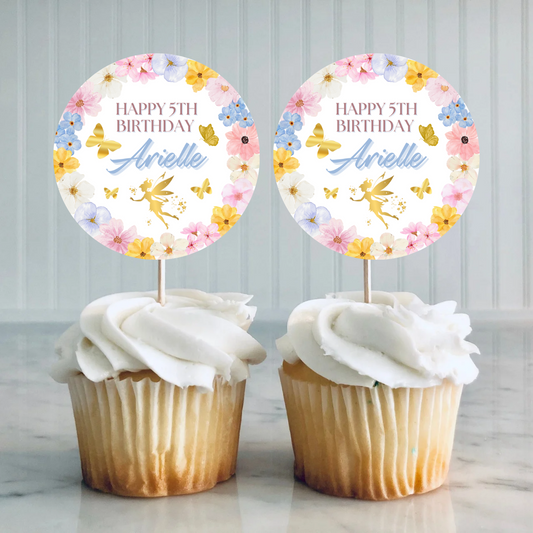 Fairy Cupcake Toppers | Birthday Cupcake Toppers | Party Decorations - Dinky Designs