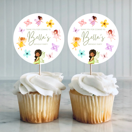 Fairy Cupcake Toppers | Birthday Cupcake Toppers | Party Decorations - Dinky Designs