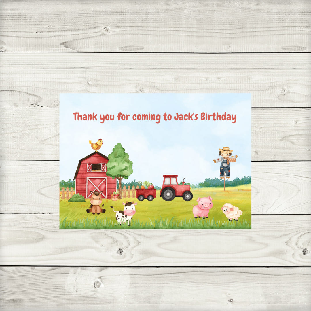 Rectangle Stickers | Party Stickers | Farm Animal Party Stickers | Party Bag Stickers - Dinky Designs