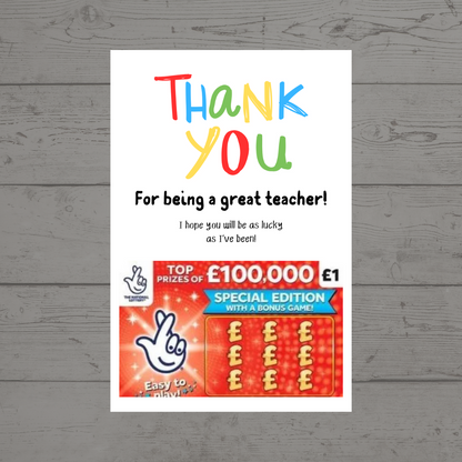 Teacher Gift | Teacher Gift Idea Scratch Card Lottery Ticket | Teacher Gift Idea