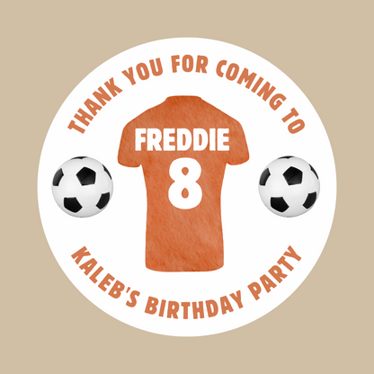 Football T-shirt Birthday Stickers | Various Sizes | Football Party Supplies | Football Party Theme