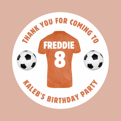 Football T-shirt Birthday Stickers | Various Sizes | Football Party Supplies | Football Party Theme