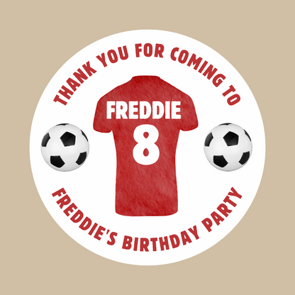 Football T-shirt Birthday Stickers | Various Sizes | Football Party Supplies | Football Party Theme