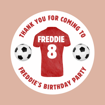 Football T-shirt Birthday Stickers | Various Sizes | Football Party Supplies | Football Party Theme