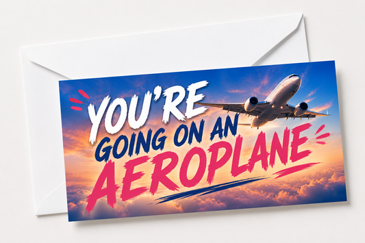 Surprise Ticket Print | You're Going On An Aeroplane | Ticket Pass Voucher Membership | Gift Idea