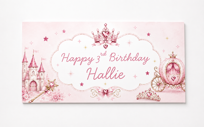 Princess Banner | Personalised Party Banner | Princess Party Theme - Dinky Designs